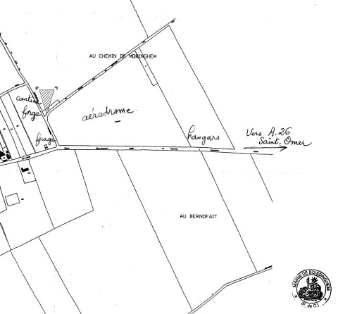 The map of the airfield at Boisdinghem