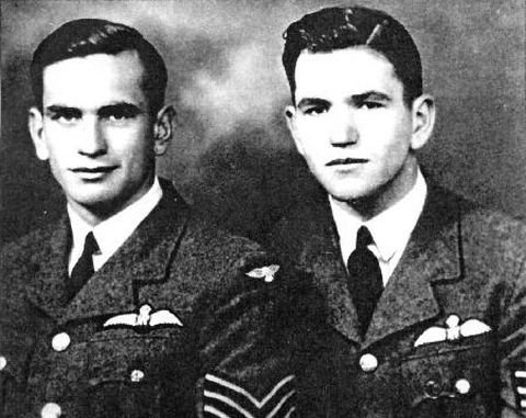 Sgt Leslie Ball (left) with his brother Peter (killed August 1942). A third brother (Ken) was killed in April 1942. The family lost three out of five sons.